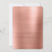 ローズゴールド | 赤面ピンクキンセアニェラお祝い 招待状 (裏面)