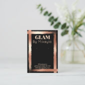 ローズゴールド|黒いアーティザンジュエリー表示カード 名刺 (スタンド正面)