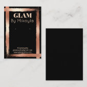 ローズゴールド|黒いアーティザンジュエリー表示カード 名刺 (正面/裏面)