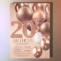 ローズゴールド 20歳の誕生日 グラム グリッター 風船