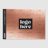 ローズゴールド 2026 ビジネス ロゴ マグネットカレンダー (正面)