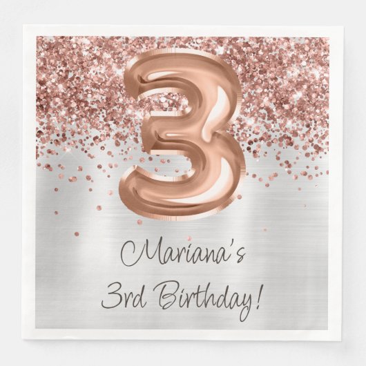  ローズゴールド 3歳 誕生日パーティー (正面)