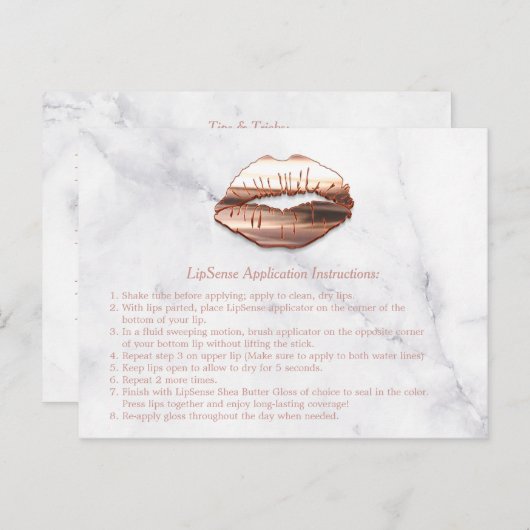 ローズゴールド 3D リップ マーブル メイクアップ指導のコツ ポストカード (正面/裏面)