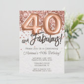 ローズゴールド 40歳の誕生日パーティー招待状 招待状 (スタンド正面)