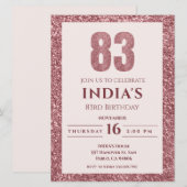 ローズゴールド 83歳の誕生日 招待状 (正面/裏面)