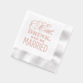 ローズゴールド Eat Drink Be Married ウェディング 箔ナプキン (左)