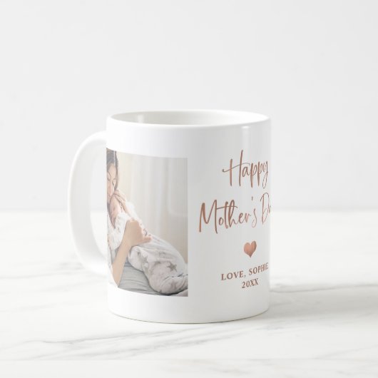 ローズゴールド | Happy Mother's Day Mu コーヒーマグカップ (正面左)