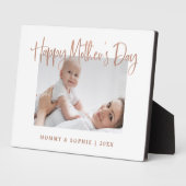ローズゴールド Script Happy Mother's Dayフォトプラーク フォトプラーク (側面)