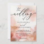 ローズゴールドEarthone水の色の結婚式の招待 招待状 (正面)