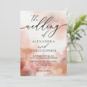 ローズゴールドEarthone水の色の結婚式の招待 招待状 (スタンド正面)