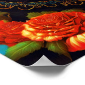 ローズザキャットポスターアート - 黒猫の壁画 ポスター (角)