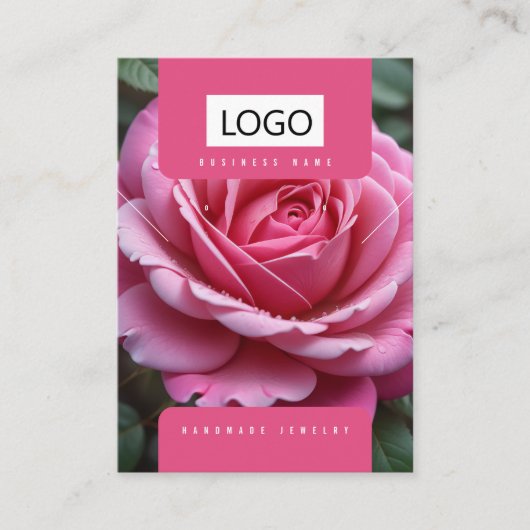 ローズジュエリーイヤリングネックレスディスプレイカード 名刺 (正面)