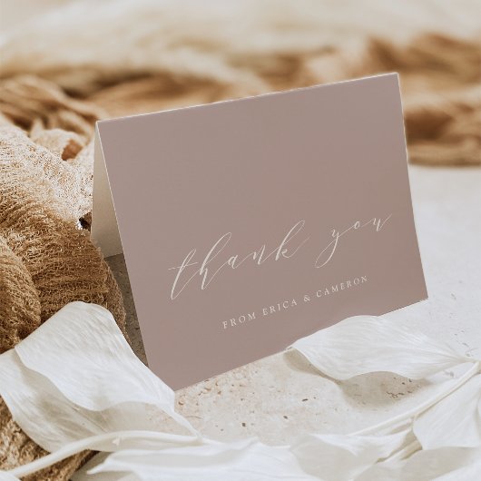 ローズタウペカリグラフィーオーダーメイド サンキューカード