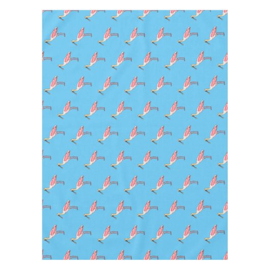 ローズテスプーンビルの鳥の漫画イラストレーション テーブルクロス (正面)