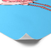 ローズテスプーンビルの鳥の漫画イラストレーション ポスター (角)