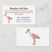 ローズテスプーンビルの鳥の漫画イラストレーション 名刺 (正面/裏面)