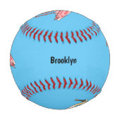 ローズテスプーンビルの鳥の漫画イラストレーション 野球ボール (裏面)