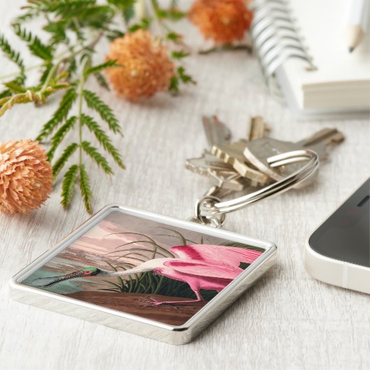 ローズテスプーンビルAudubon鳥の野生動物 キーホルダー (側面)