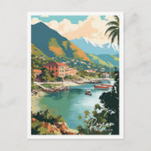 ローズドミカアートヴィンテージトラベルイラストレーション ポストカード (正面)