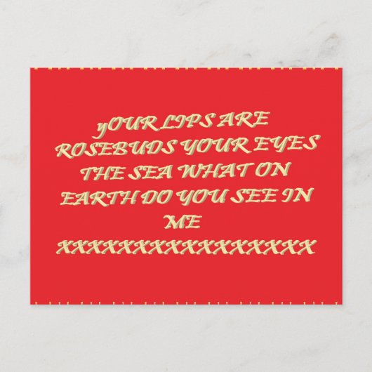ローズバドの唇は海のロマンスのバレンタインのように見える   ポストカード (正面)