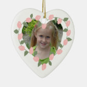 ローズバドハートパーソナライズされたキープサケオーナメント セラミックオーナメント (右)