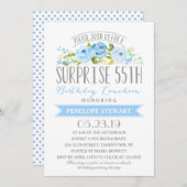 ローズバナーサプライズ55歳誕生日ランチョン 招待状 (正面/裏面)