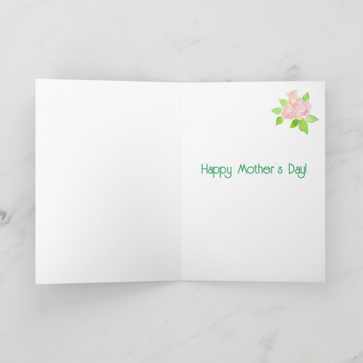 ローズバdsカードを持つ母の日の母のために カード (内部)
