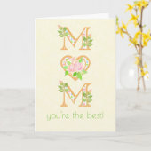 ローズバdsカードを持つ母の日の母のために カード (黄色い花)