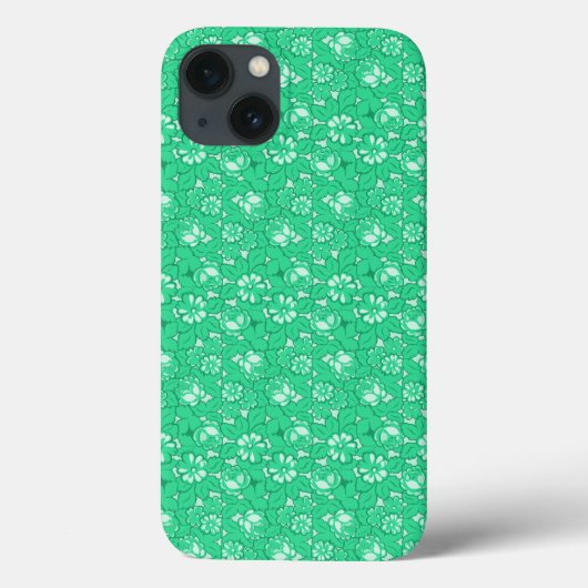 ローズパターン グリーン Case-Mate iPhoneケース (裏面)