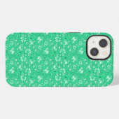 ローズパターン グリーン iPhoneケース (裏面横)