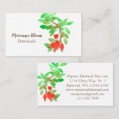 ローズヒップバラハーブ植物赤 名刺 (正面/裏面)