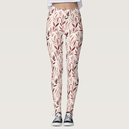 ローズヒップ花柄離れ付き レギンス (正面)