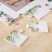 ローズヒップ&ホリーベリーのクリスマスグリーン写真 ジグソーパズル (側面)