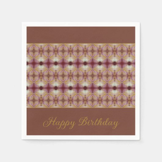 ローズピンクと金ゴールド スタンダードカクテルナプキン (正面)