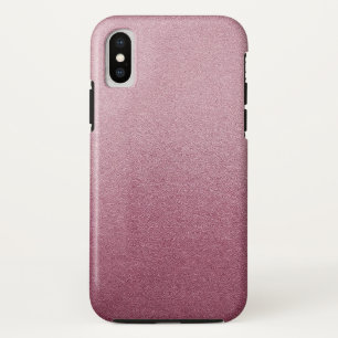 ローズピンクのグリッターの砂の視覚質のグラデーションなライト iPhone X ケース