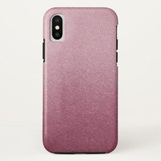 ローズピンクのグリッターの砂の視覚質のグラデーションなライト iPhone X ケース