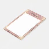 ローズピンクのグリッターの輝きの魅力的でフェイクな質 ポストイット (アングル)