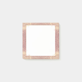 ローズピンクのグリッターの輝きの魅力的でフェイクな質 ポストイット