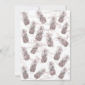 ローズピンクのジューシーなパイナップル サマーブライダルシャワー 招待状 (裏面)