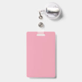 ローズピンクのテンプレート バッジ (伸縮クリップ付きの裏面)