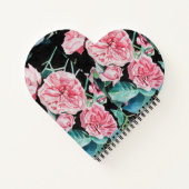 ローズピンクのバラの花の フォロー・ユア・ジョイ・パターン ではない ノートブック (裏面)