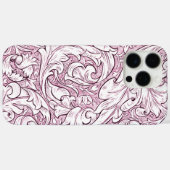 ローズピンクのバロック装飾葉模様 Case-Mate iPhoneケース (裏面 (横))