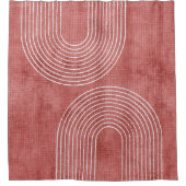 ローズピンクのミニマリスト シャワーカーテン (正面)