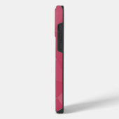 ローズピンクのライト幾何学メッシュパターン カスタムネーム iPhoneケース (左側面)