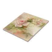 ローズピンクのヴィンテージの花 タイル (側面)