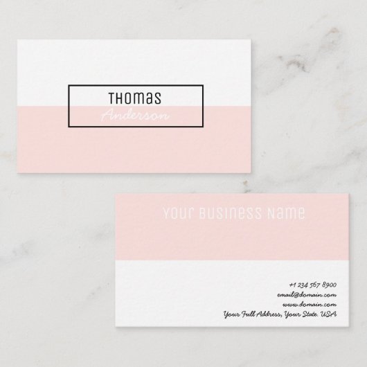 ローズピンクの最小主義の専門のシンプルのゆとり 名刺 (正面/裏面)