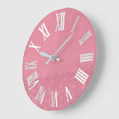 ローズピンクの灰色の銀製のグリッターの金属ローマのNumers ラージ壁時計 (傾斜)