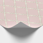 ローズピンクの金ゴールドのストライプの魅力的な光沢があるデザイン ラッピングペーパー (角)