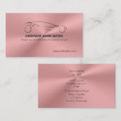 ローズピンクの金属鋼鉄効果で自動スポーツ 名刺 (正面/裏面)