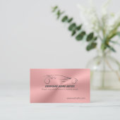 ローズピンクの金属鋼鉄効果で自動スポーツ 名刺 (スタンド正面)